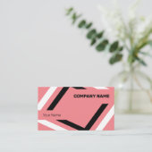 Carte De Visite Géométrique noir et blanc catché (Debout devant)