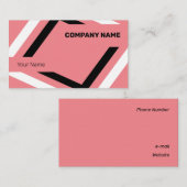 Carte De Visite Géométrique noir et blanc catché (Devant / Derrière)