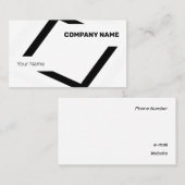 Carte De Visite Géométrique noir et blanc catché (Devant / Derrière)