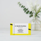 Carte De Visite Géométrique noir jaune (Debout devant)