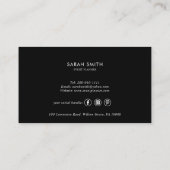 Carte De Visite Géométrique Or Tropical Vert Noir (Dos)