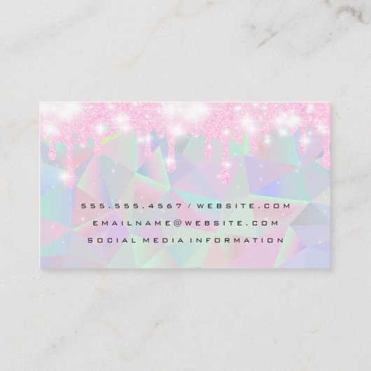 Carte De Visite Géométrique | Parties scintillant Pixie Dust Drift (Dos)