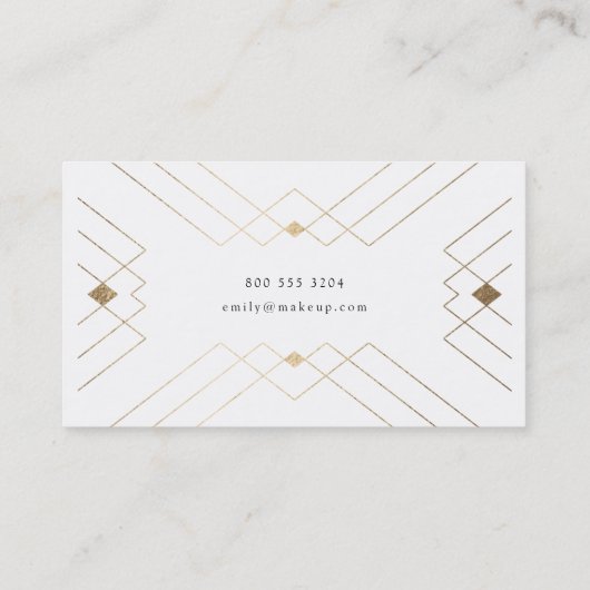 Carte de visite géométrique Pyramide or (Dos)
