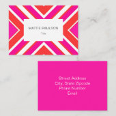 Carte De Visite Géométrique rose orange (Devant / Derrière)