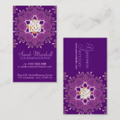 Carte de visite géométrique rose+violet (Devant / Derrière)