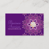 Carte de visite géométrique rose+violet (Dos)