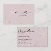 Carte De Visite *~* Géométrique tendance Rose Or moderne rose (Devant / Derrière)