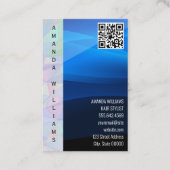 Carte De Visite Géométrique | Vague bleue | Code QR (Devant)