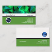 Carte de visite géométrique vert exquis de (Devant / Derrière)