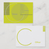 Carte De Visite Géométrique vert - potelé (Devant / Derrière)