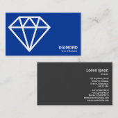 Carte De Visite Géométropolis - Diamant - Blanc sur Marine profond (Devant / Derrière)