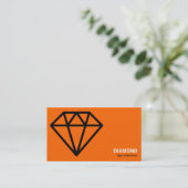 Carte De Visite Geometropolis - Diamant simple - Noir sur orange (Debout devant)
