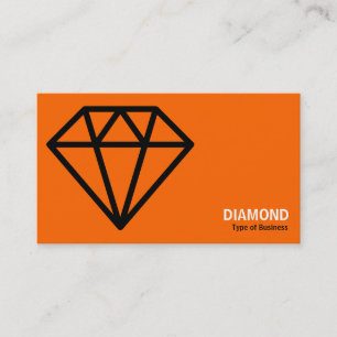 Carte De Visite Geometropolis - Diamant simple - Noir sur orange