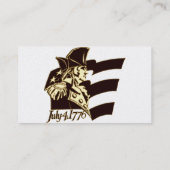 Carte De Visite George Washington le 4 juillet 1776 (Dos)