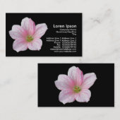 Carte De Visite Géranium rose - Noir (Devant / Derrière)