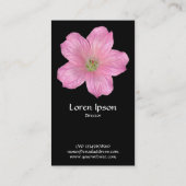 Carte De Visite Géranium rose - Noir (Dos)