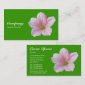 Carte De Visite Géranium rose - Vert feuille (Devant / Derrière)