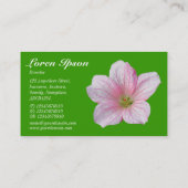 Carte De Visite Géranium rose - Vert feuille (Dos)