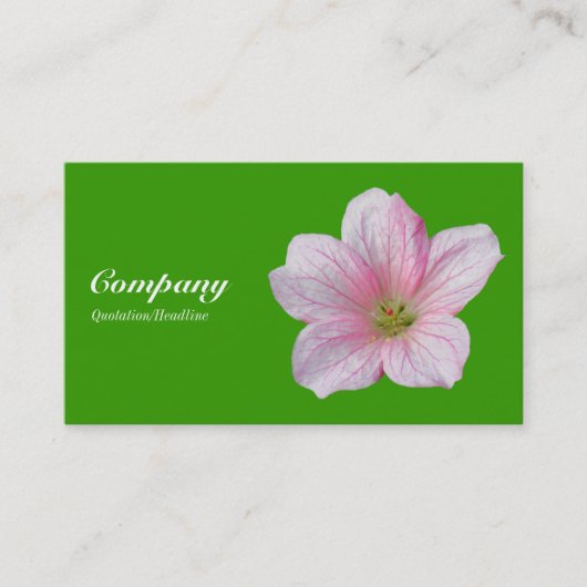 Carte De Visite Géranium rose - Vert feuille (Devant)