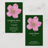 Carte De Visite Géranium rose - Vert foncé (Devant / Derrière)