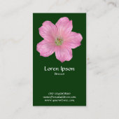 Carte De Visite Géranium rose - Vert foncé (Dos)