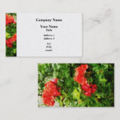 Carte De Visite Géraniums Rouge Clair - Finition Platine (Devant / Derrière)