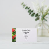 Carte De Visite Géraniums Rouge Clair - Finition Platine (Debout devant)