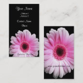 Carte De Visite Gerbera rose (Devant / Derrière)