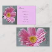 Carte De Visite Gerbera rose (Devant / Derrière)