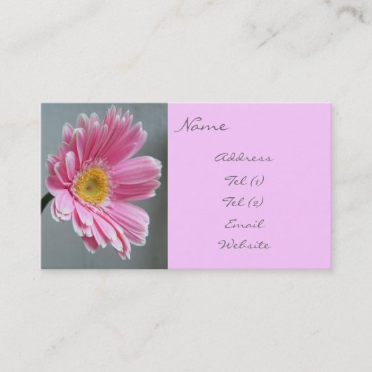 Carte De Visite Gerbera rose (Devant)