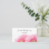 Carte De Visite Gerbera Rose Daisies Élégante Photographie (Debout devant)