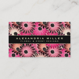 Carte De Visite Gerbera rose moderne marguerite florale