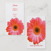 Carte De Visite Gerbera rouge (Devant / Derrière)