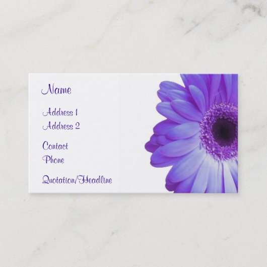 Carte De Visite Gerbera violet (Devant)