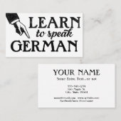Carte De Visite German Language Lessons Business Cards (Devant / Derrière)