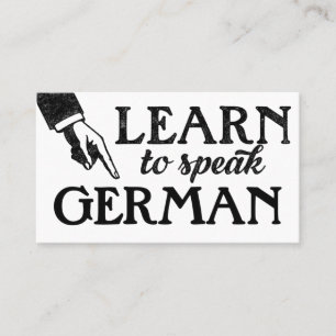 Carte De Visite German Language Lessons Business Cards