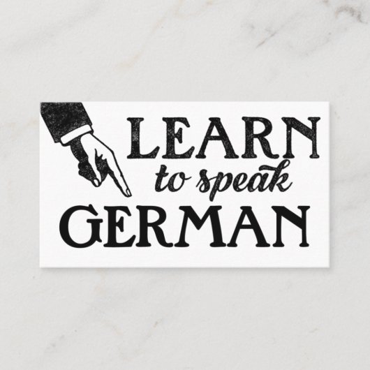 Carte De Visite German Language Lessons Business Cards (Devant)