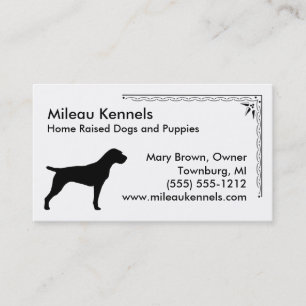 Carte De Visite German Wirehaired Pointer Silhouette