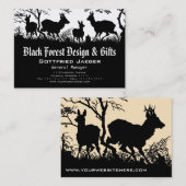 Carte de visite germanique démodé de style - cerf (Devant / Derrière)