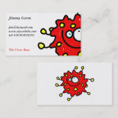 Carte De Visite Germe rouge de bande dessinée (Devant / Derrière)