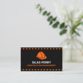 Carte De Visite Gestion de construction Casque orange (Debout devant)