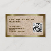 Carte De Visite Gestion de la construction (Dos)