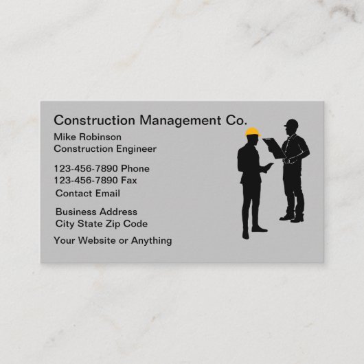 Carte De Visite Gestion de la construction architecturale (Devant)