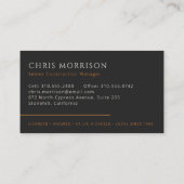 Carte De Visite Gestion de la construction générale moderne Noir (Dos)