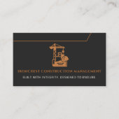 Carte De Visite Gestion de la construction générale moderne Noir (Devant)