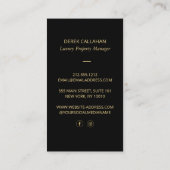Carte De Visite Gestion de Propriétés de Luxe Noir (Dos)