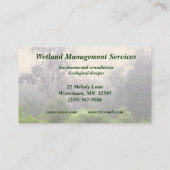 Carte De Visite Gestion des zones humides (Dos)