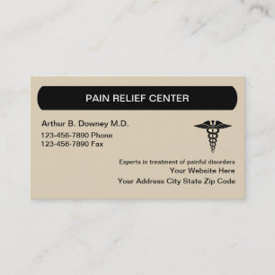 Carte De Visite Gestion médicale du soulagement de la douleur