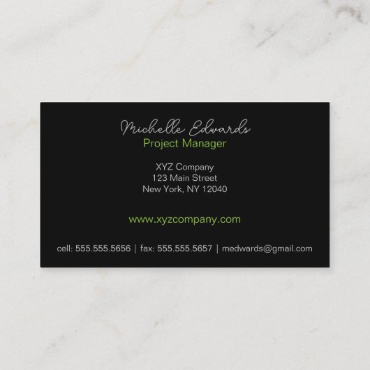 Carte De Visite Gestionnaire Abstrait géométrique minimal moderne (Dos)