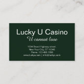 Carte De Visite Gestionnaire de casino drôle personnalisable (Dos)